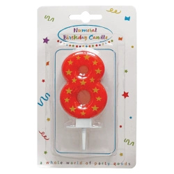 Stars Birthday Candle "8", 1 pc.