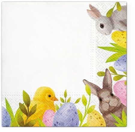 3-ply napkins Bunny Corner, 1/4, 33 x 33 cm 20 pcs