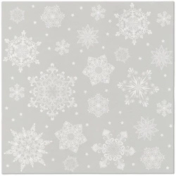 Premium Airlaid napkins, "Snowflakes Silver", 1/4, 40 x 40 cm 50 pcs.