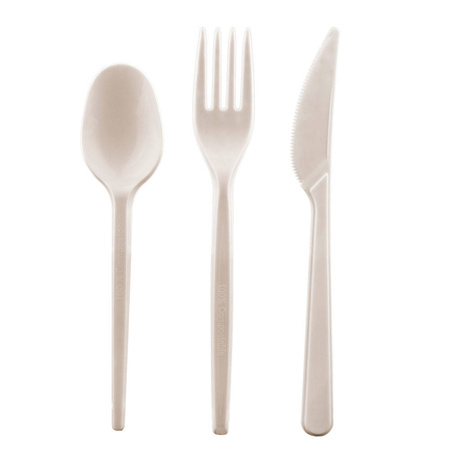 Knives with Mater-Bi beige 17,5 cm 25 pcs. 