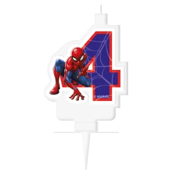 Świeczka urodzinowa Spiderman "4" 1 szt.