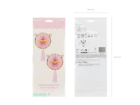 Decorative Paper Rosettes "Kittens", 26 cm, 2 pcs