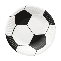 Talerz papierowy okrągły "Soccer" śr. 18 cm 8 szt.