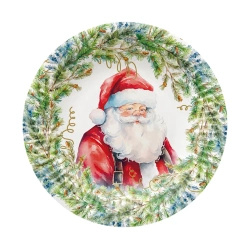 Round paper plate "Santa Claus", dia. 18 cm, 8 pcs.