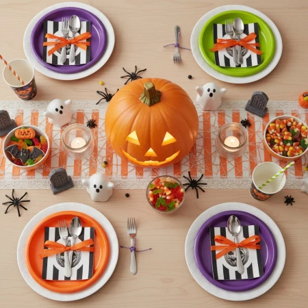 Serwetki 3-warstwowe "Striped Pumpkin / Halloween", 1/4, 33 x 33 cm 20 szt.
