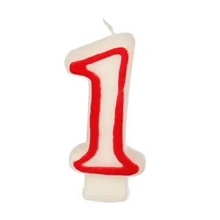 White Birthday Candle Number "1", 1 pc.