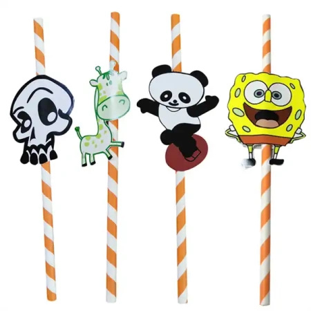 Paper straws "Panda &amp; Cia" 6/240 mm 100 pcs.