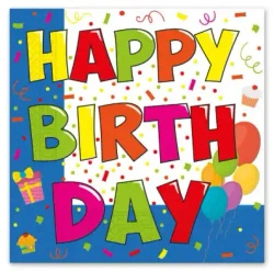 Serwetki 2-warstwowe "Happy Birthday Kokliko", 33 x 33 cm, 20 szt.