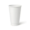 White double-wall paper cup, matte, dispersion coating, 450 ml, dia. 90 mm, 25 pcs.
