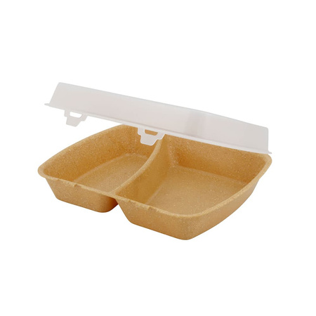 Menuboxes reusable bipartite brown 24.5 x 20 x 4.5 cm 60 pcs.