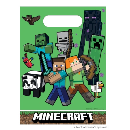 Torebki foliowe "Minecraft" 17 x 23 cm 6 szt.