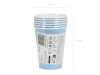 Light Blue Paper Cups, 250 ml, 6 pcs