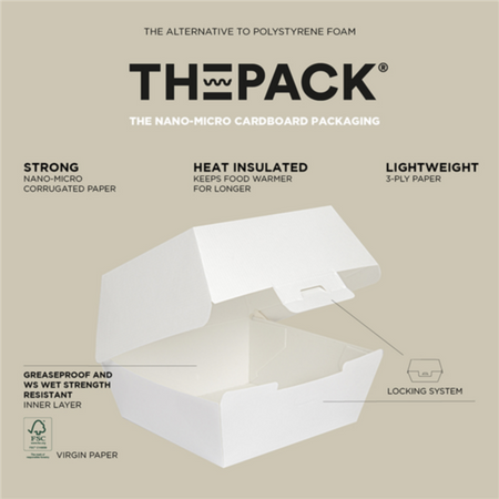 Thermal burger box White, size "XL", 17.6 x 16.8 x 7.8 cm 50 pcs.