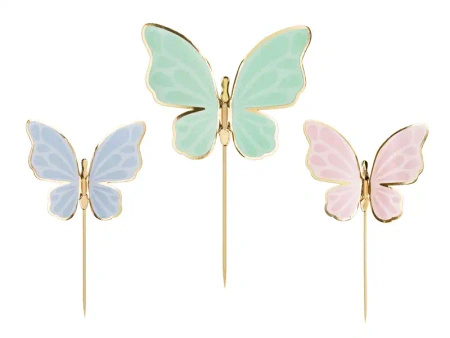 Cake Toppers "Butterflies", 9 × 6.5 cm, 9 pcs