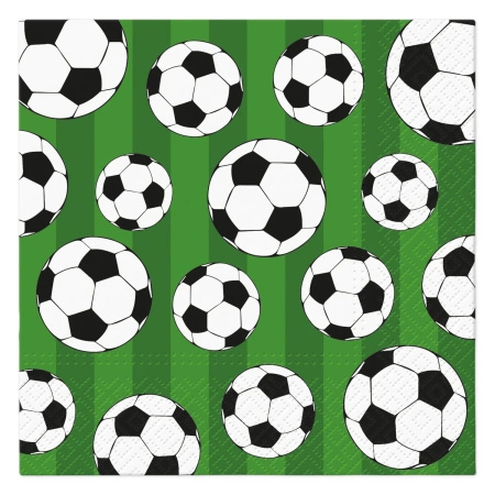 3-ply napkins "Soccer Ball", 1/4, 33 x 33 cm, 20 pcs