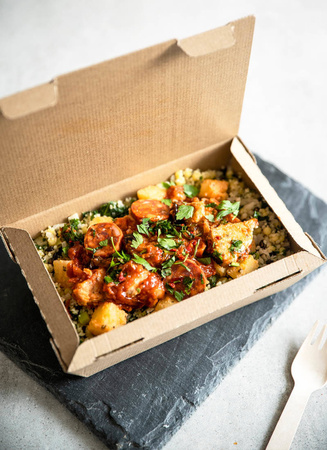 Insulated Cardboard food box 19.5 x 13 x 6 cm, 50 pcs.