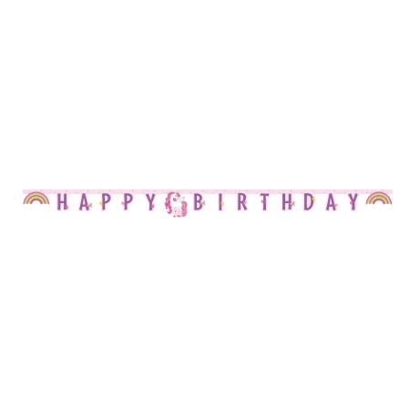 Paper Birthday Banner Unicorn 2 m 1 pc