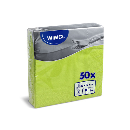 2-ply Green / Lime napkins 1/4 fold 33 × 33 cm, 50 pcs.