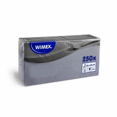 2-ply grey napkins 1/4 fold 33 × 33 cm, 250 pcs.