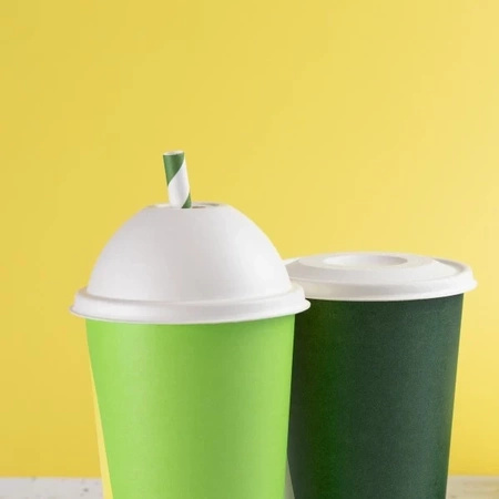 Lid made of sugar cane, convex with hole, for cup ¶r. 90 mm 50 pcs.