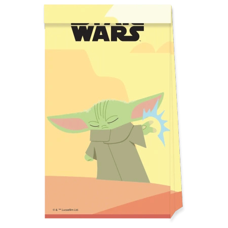 Torebki papierowe "STAR WARS Mandalorian" 16 x 22 cm 4 szt.