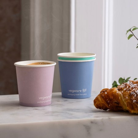 Kubek papierowy pastelowy dyspersja Vegware 120 ml, śr. 62 mm, 50 szt.