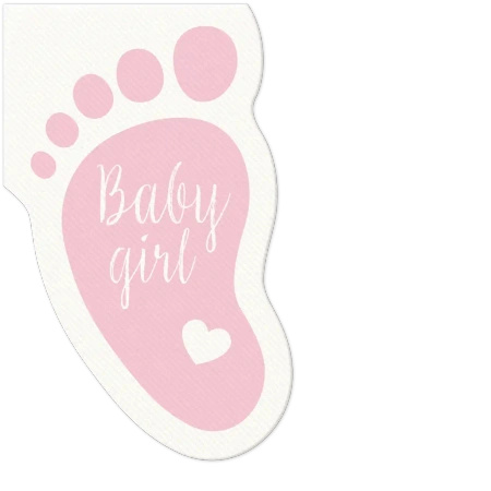 Napkins shaped like a baby’s foot Light Rosa, 10 pcs.
