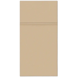 Premium Airlaid Cutlery Pouch, Beige, 20 x 10 cm, 25 pcs