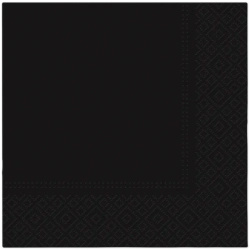 Black 3-ply napkins, 1/4, 33 x 33 cm 20 pcs