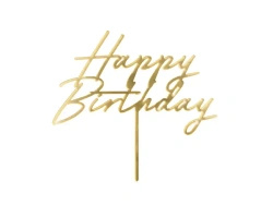 Acrylic Cake Topper "Happy Birthday", 18 × 16 cm, 1 pc