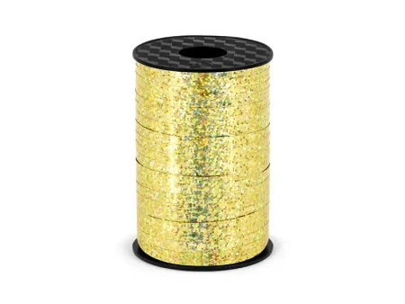 Wstążka / Tasiemka, Złota Holograficzna, 5mm x 225m, 1 szt.