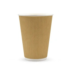 Brown corrugated paper cup, dispersion, 350 ml, dia. 90 mm 25 pcs.