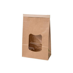 PLA window paper bag, 3200 ml, 15.5 x 7 x 24 cm 50 pcs.