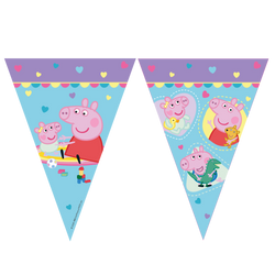 Girlanda flagi papierowe "Świnka Peppa", 2,3 m, 1 szt.
