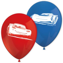 Balony lateksowe "Auta / Cars / Zygzak McQueen", 28 cm, 8 szt.