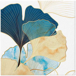 Premium Airlaid napkins, "Stylish Ginko Accents", 1/4, 40 x 40 cm 12 pcs.