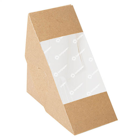 Cardboard package with paper window for sandwiches 12.4 x 12.4 x 7.5 cm 50 pcs.