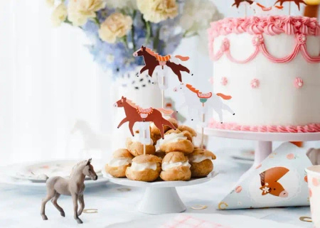 Dekoracje do muffinek "Konie", 13 cm, 6 szt.