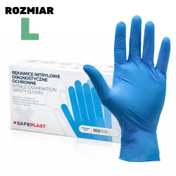 Nitrile powder-free blue gloves in a box, "L", 100 pcs