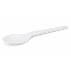 Łyżki C-PLA białe, wielorazowe, 18 cm, 50 szt.