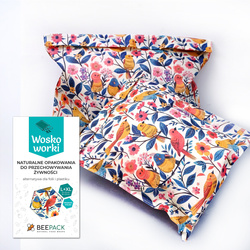 Beeswax bags "Birds" set L+XL 1 pc.
