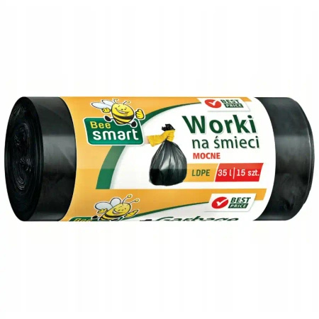 Worki na śmieci Bee Smart LDPE, Paclan 47 x 55 cm, 35L, 15 szt.