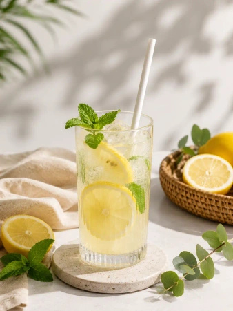 Paper straws white 7/210 mm individually packaged 150 pcs.
