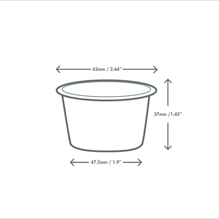 Kraft paper sauce container, dispersion, 70 ml, dia. 62 mm, 50 pcs
