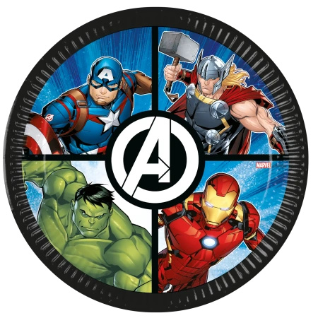 Talerze papierowe "Avengers", 23 cm, 8 szt.