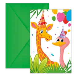 Invitations with envelopes Jungle, 6 pcs.