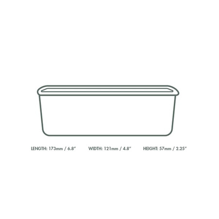 Pojemnik papierowy prostokątny czarny dyspersja 750 ml, 17,3 x 12,1 x 5,7 cm, 50 szt.