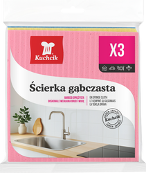 Ścierki gąbczaste domowe Kuchcik 15,5 × 15,5 cm, 3 szt.