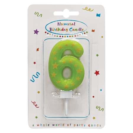 Stars Birthday Candle "6", 1 pc.