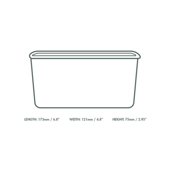 Rectangular black paper container, dispersion barrier, 1000 ml, 17.3 x ...